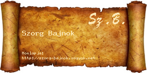 Szorg Bajnok névjegykártya